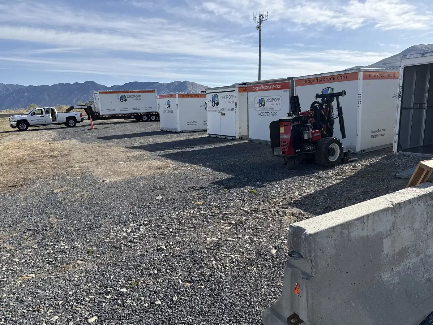 Drop Off Storage container yard in Northern Utah